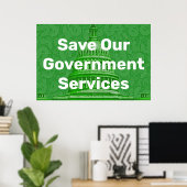 Unsere staatlichen Dienstleistungen retten Poster (Heimbüro)
