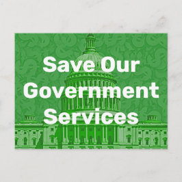 Unsere staatlichen Dienstleistungen retten Postkarte