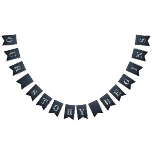 Unsere Story fängt die Chalkboard-Hochzeit an Wimpelkette