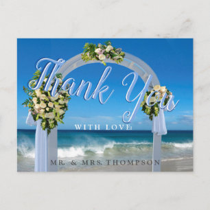Unsere Strandhochzeit Danke Postkarte