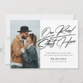 Unsere Straße beginnt hier | Foto Verlobung Ankündigung (Vorderseite)