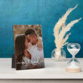 UNSERE STRASSE STARTET HIER Modernes Script Hochze Fotoplatte (Seite)