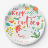 Unsere Süsse ist... floraler Kindergeburtstag. Pappteller (Vorderseite)