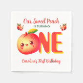 Unsere süße kleine Pfirsich-Geburtstagsfeier Serviette (Vorderseite)