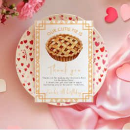 Unsere Süsse Pie 1. Geburtstag Party Dankeskarte