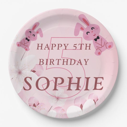 Unsere süße, sonnige Prinzessin wird 5! Geburtstag Pappteller (Vorderseite)