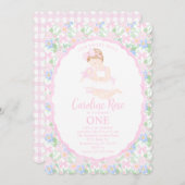 Unsere Sweet Doll Preppy Grandmillennial Floral Einladung (Vorne/Hinten)