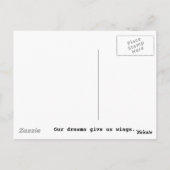 Unsere Träume geben uns Flügel Postkarte (Rückseite)