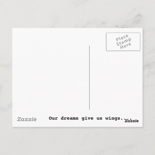 Unsere Träume geben uns Flügel Postkarte (Rückseite)