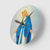 Unsere unbefleckte Empfängnis Runde Wanduhr (Winkel)