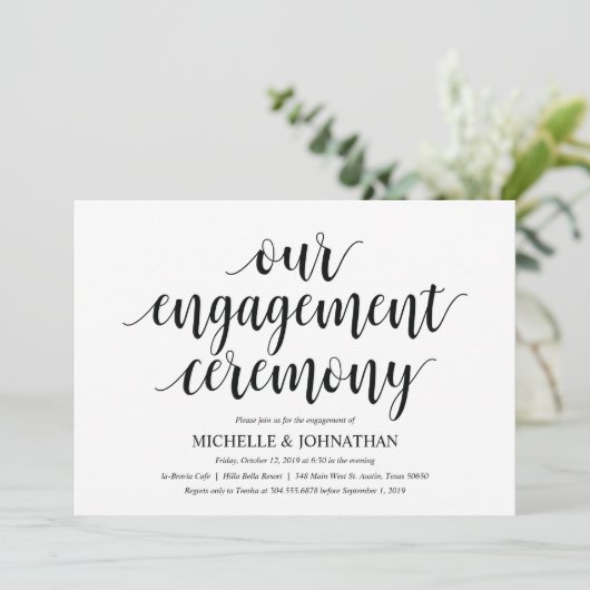 Unsere Verlobung feiert, Engagement Party lädt ein Einladung (Stehend Vorderseite)