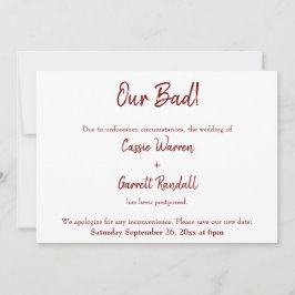 Unsere verspätete Hochzeitsankündigung in Bad Burg Einladung