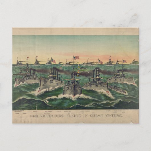 Unsere viktorianischen Flotten in den kubanischen  Postkarte (Vorderseite)