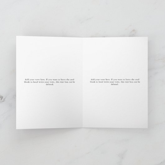 Unsere Voice Card Minimalistische Script Vow Card Karte (Innenseite)