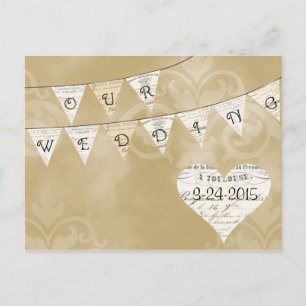 UNSERE WEDD Vintage Französisch Jagd Save the Date Ankündigungspostkarte