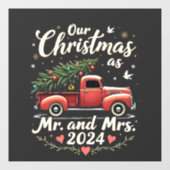 Unsere Weihnachten als Mr. und Mrs. 2024 Matching  Fensteraufkleber (Blatt)