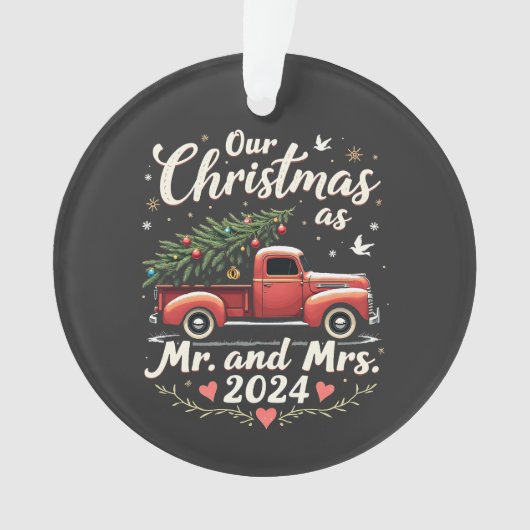 Unsere Weihnachten als Mr. und Mrs. 2024 Matching Ornament (Vorderseite)