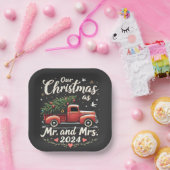 Unsere Weihnachten als Mr. und Mrs. 2024 Matching Pappteller (Party)