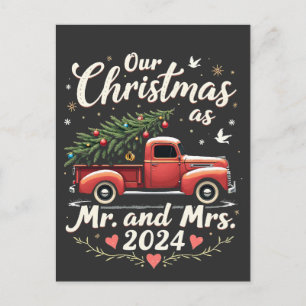 Unsere Weihnachten als Mr. und Mrs. 2024 Matching Postkarte