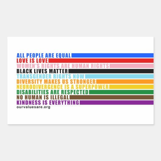 Unsere Werte sind aufkleber (Vorderseite)