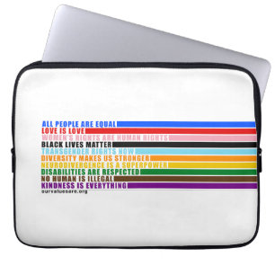 Unsere Werte sind Laptop-Sieb Laptopschutzhülle