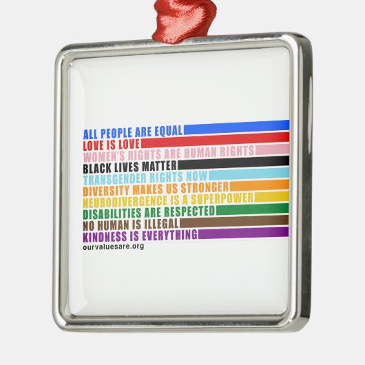 Unsere Werte sind Ornament Aus Metall (Links)