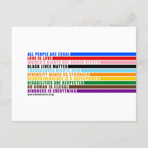 Unsere Werte sind Postkarte