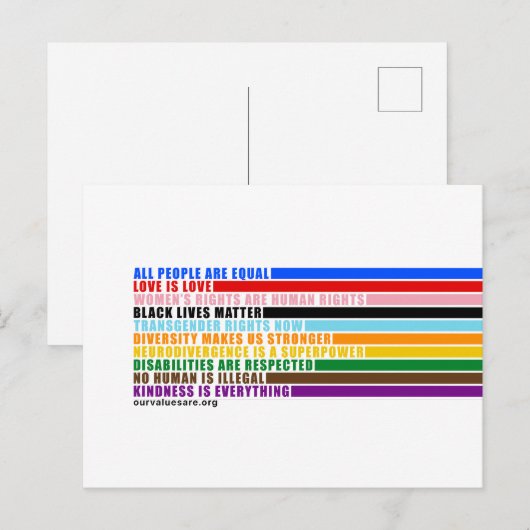 Unsere Werte sind Postkarte (Vorne/Hinten)