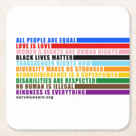 Unsere Werte sind Untersetzer