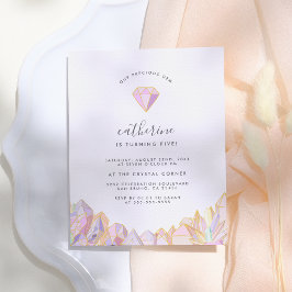 Unsere Wertvolle Gem Girl Birthday Party Einladungspostkarte