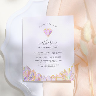 Unsere Wertvolle Gem Girl Birthday Party Einladungspostkarte