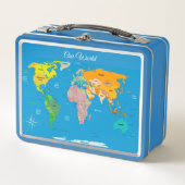 Unsere "World Map Metal Lunch Box" Metall Brotdose (Vorderseite)