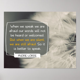 Unsere Worte von Audre Lorde Poster