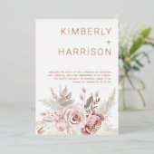 Unsere wunderbare Hochzeit: Rose Gold & Blush Folieneinladung (Stehend vorne)