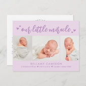 Unsere Wundermelodie Farbe Baby Geburtsankündigung Postkarte (Vorne/Hinten)