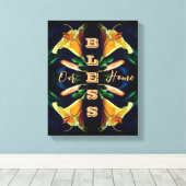 Unsere Zuhause Lily Blume Abstrakt segnen Leinwanddruck (Insitu (Holzboden))