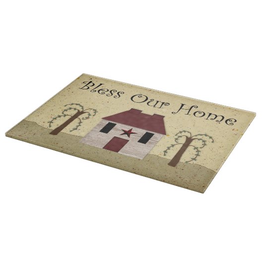 Unsere Zuhause segne Schneidebrett (Ecke)
