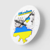 UNSERE ZUHAUSE - UKRAINE Designkollektion Runde Wanduhr (Winkel)