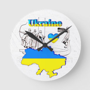 UNSERE ZUHAUSE - UKRAINE Designkollektion Runde Wanduhr