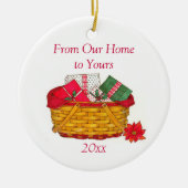 Unsere Zuhause zu Ihrem Weihnachtskorb Keramik Ornament (Vorne)