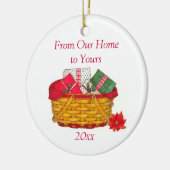 Unsere Zuhause zu Ihrem Weihnachtskorb Keramik Ornament (Links)
