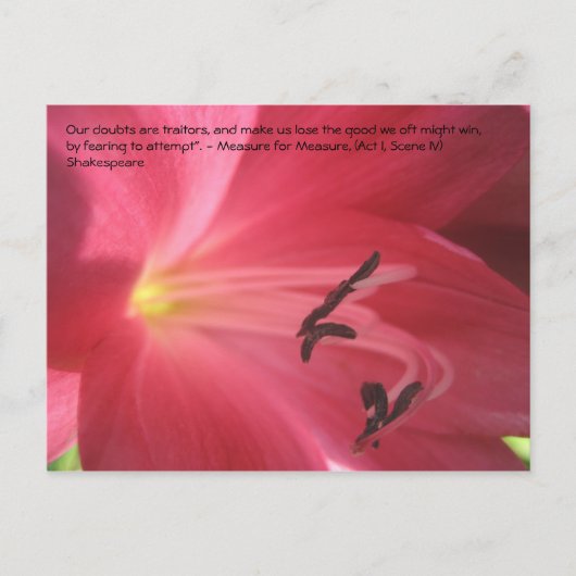 Unsere Zweifel sind Verräter, und machen uns ... Postkarte (Vorderseite)