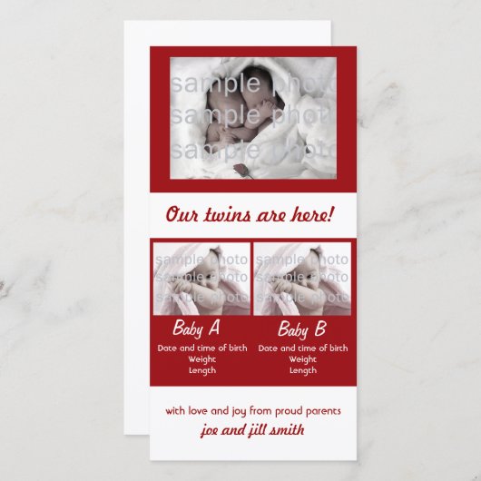 Unsere Zwillinge sind hier! Ankündigung (Vorne/Hinten)