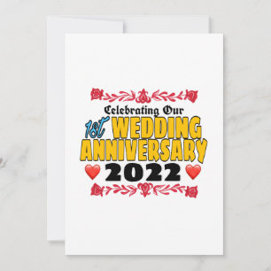Unseren 1. Hochzeitstag 2022 feiern Einladung