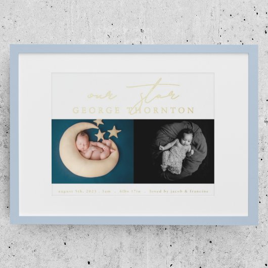 UNSEREN Stern | Neuer BaBy-ZWEI-FOTO-GOLD Foliendrucke