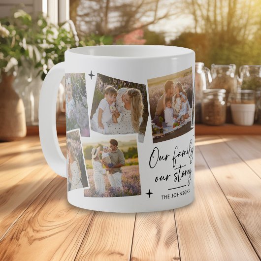 Unserer Familiengeschichte Foto-Collage-Geschenk Kaffeetasse