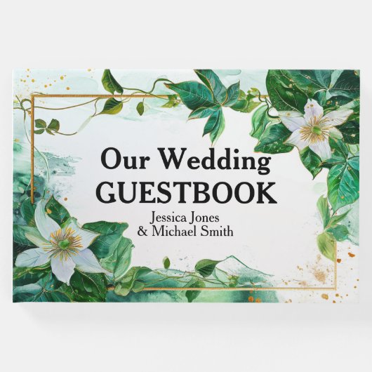 💍 Unserer Hochzeit Passiflora Serenity Gästebuch (Vorderseite)