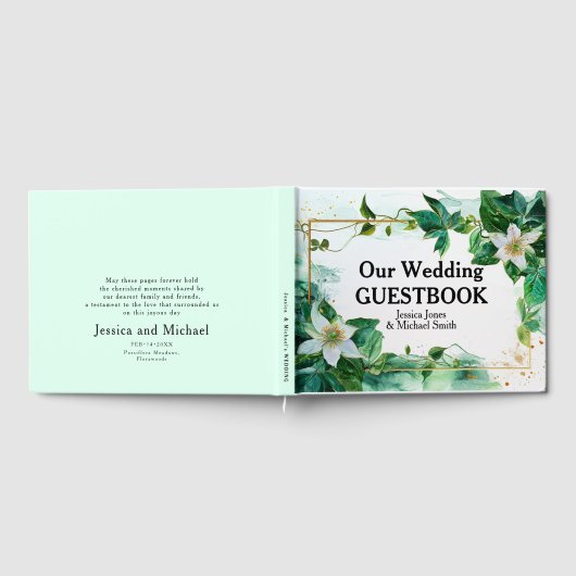 💍 Unserer Hochzeit Passiflora Serenity Gästebuch (Voll)