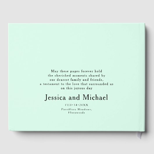 💍 Unserer Hochzeit Passiflora Serenity Gästebuch (Rückseite)