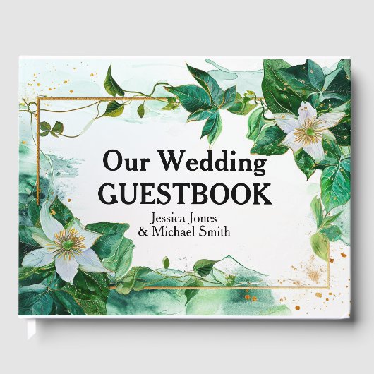 💍 Unserer Hochzeit Passiflora Serenity Gästebuch (Vorderseite)